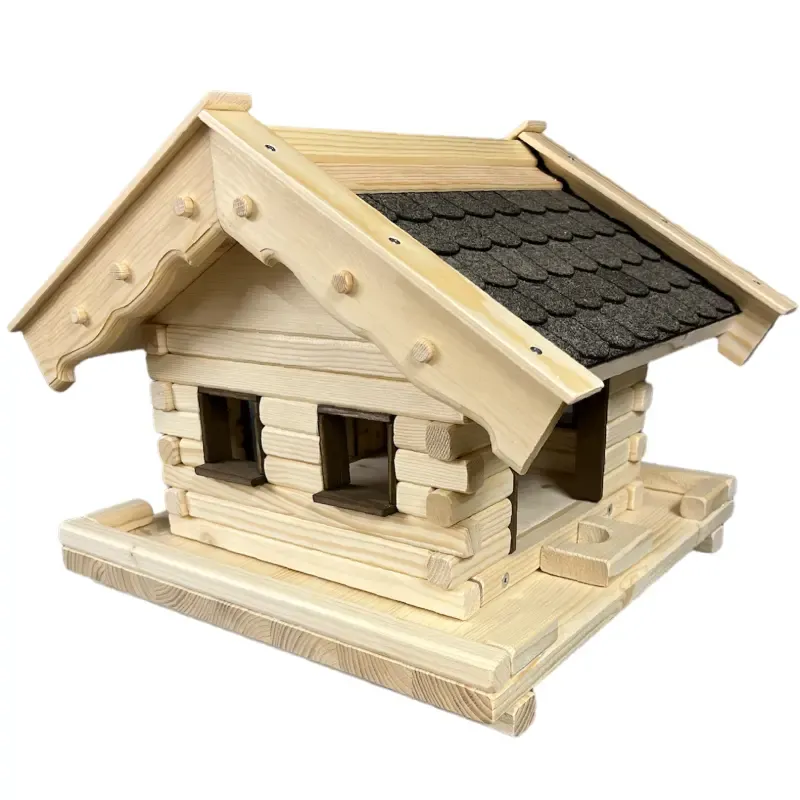 vogelhaus-heidi-mit-grauen-bitumenschindeln -dunkelbraun-gebeizten-tuer-und -fensterzargen -ausziehboden-boden-mit-zaun vogelhaus-heidi-mit-grauen-bitumenschindeln -dunkelbraun-gebeizten-tuer-und -fensterzargen -ausziehboden-boden-mit-zaun